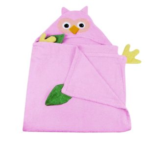 Toalha Personalizada Rosa Com Coruja