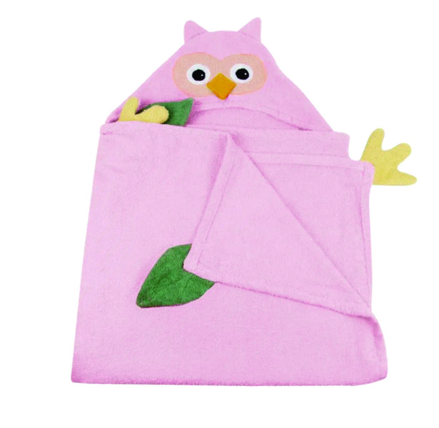 Toalha Personalizada Rosa Com Coruja