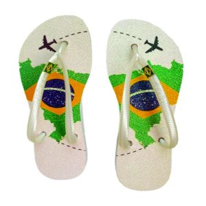 Chinelos Personalizados Do Brasil Com Glitter