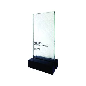 Troféu vidro personalizado brinde