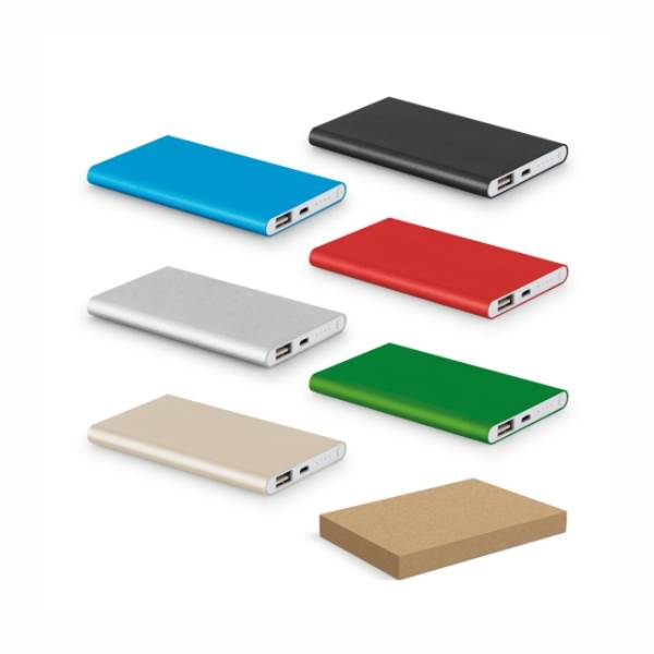 Bateria portátil slim em alumínio 100% reciclado (4.000 mAh)