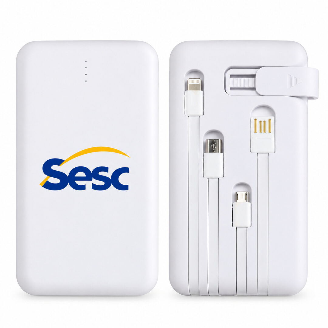 Power Bank 10.000mAh com Lanterna e Multissaídas